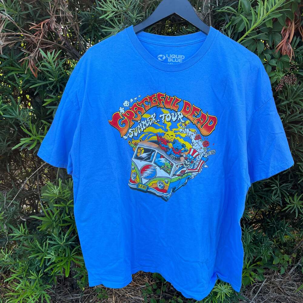 Grateful Dead Hippie summer tour Blue T-Shirt 2XL